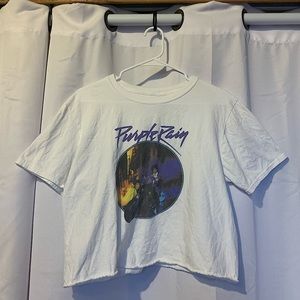 Purple Rain Cropped Cotton T-shirt